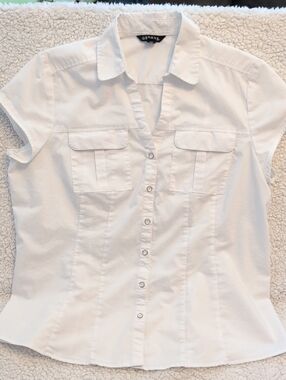George White Short-Sleeve Button-Front Shirt